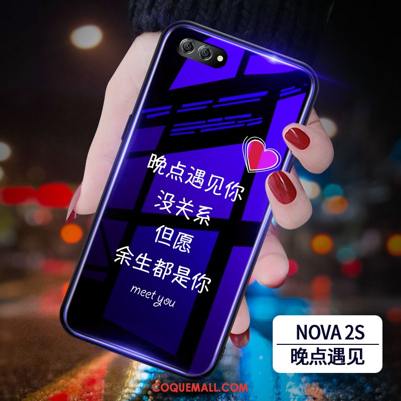 Étui Huawei Nova 2s Net Rouge Incassable Tendance, Coque Huawei Nova 2s Marque De Tendance Rose