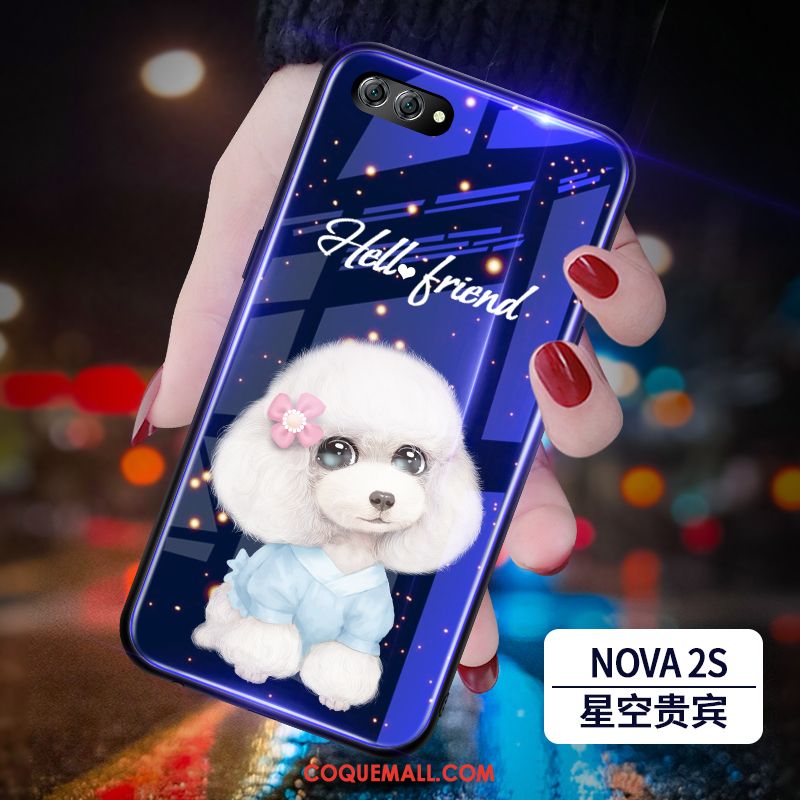 Étui Huawei Nova 2s Net Rouge Incassable Tendance, Coque Huawei Nova 2s Marque De Tendance Rose