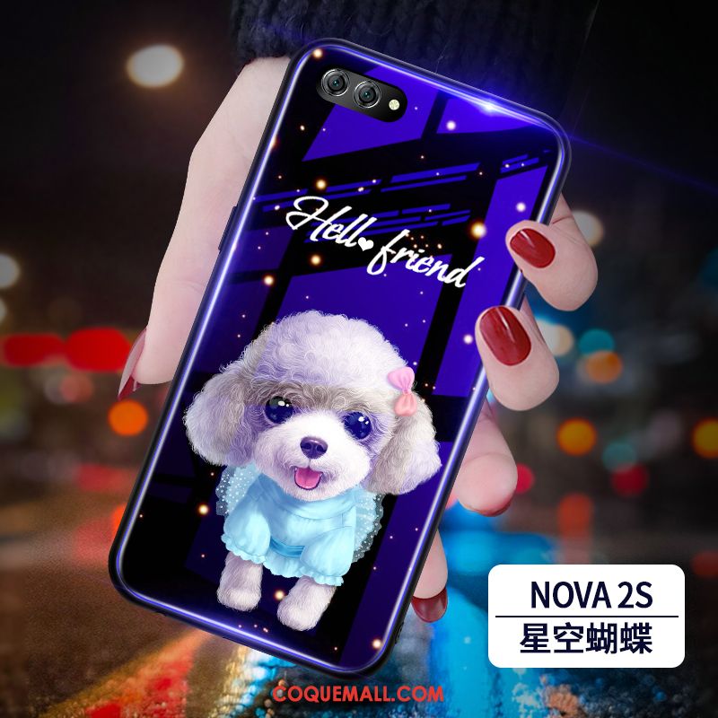 Étui Huawei Nova 2s Net Rouge Incassable Tendance, Coque Huawei Nova 2s Marque De Tendance Rose