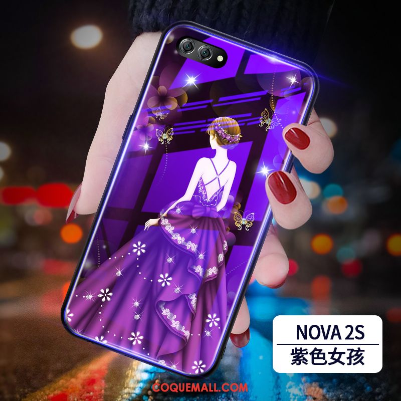Étui Huawei Nova 2s Net Rouge Incassable Tendance, Coque Huawei Nova 2s Marque De Tendance Rose