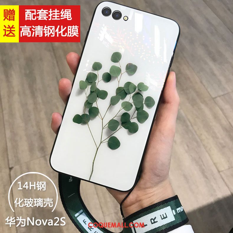 Étui Huawei Nova 2s Net Rouge Personnalité Jeunesse, Coque Huawei Nova 2s Téléphone Portable Verre