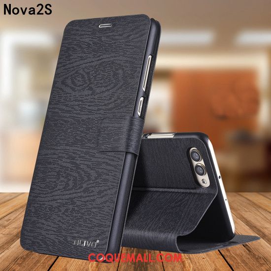 Étui Huawei Nova 2s Protection Bleu Carte, Coque Huawei Nova 2s Cuir Tendance