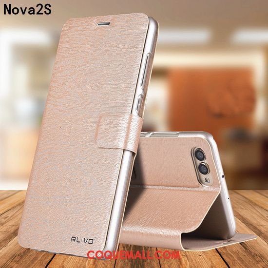 Étui Huawei Nova 2s Protection Bleu Carte, Coque Huawei Nova 2s Cuir Tendance