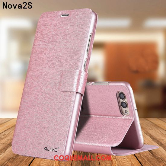 Étui Huawei Nova 2s Protection Bleu Carte, Coque Huawei Nova 2s Cuir Tendance