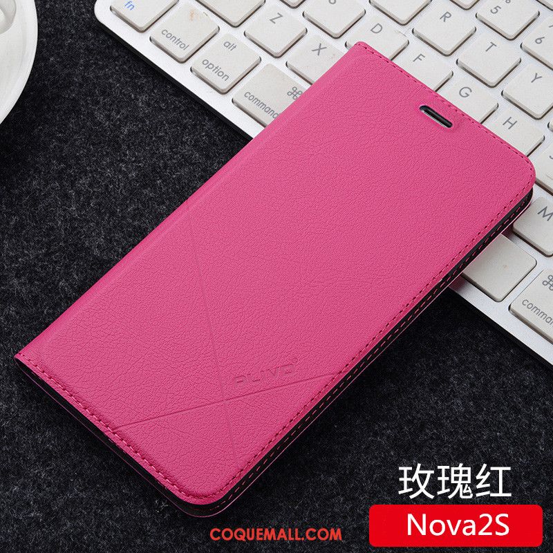 Étui Huawei Nova 2s Protection Tendance Clamshell, Coque Huawei Nova 2s Incassable Rouge