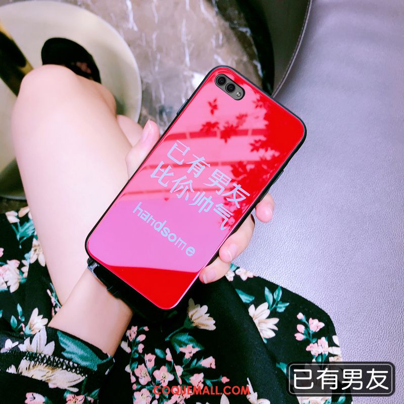 Étui Huawei Nova 2s Rose Simple Net Rouge, Coque Huawei Nova 2s Amoureux Marque De Tendance