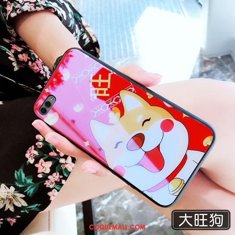 Étui Huawei Nova 2s Rose Simple Net Rouge, Coque Huawei Nova 2s Amoureux Marque De Tendance