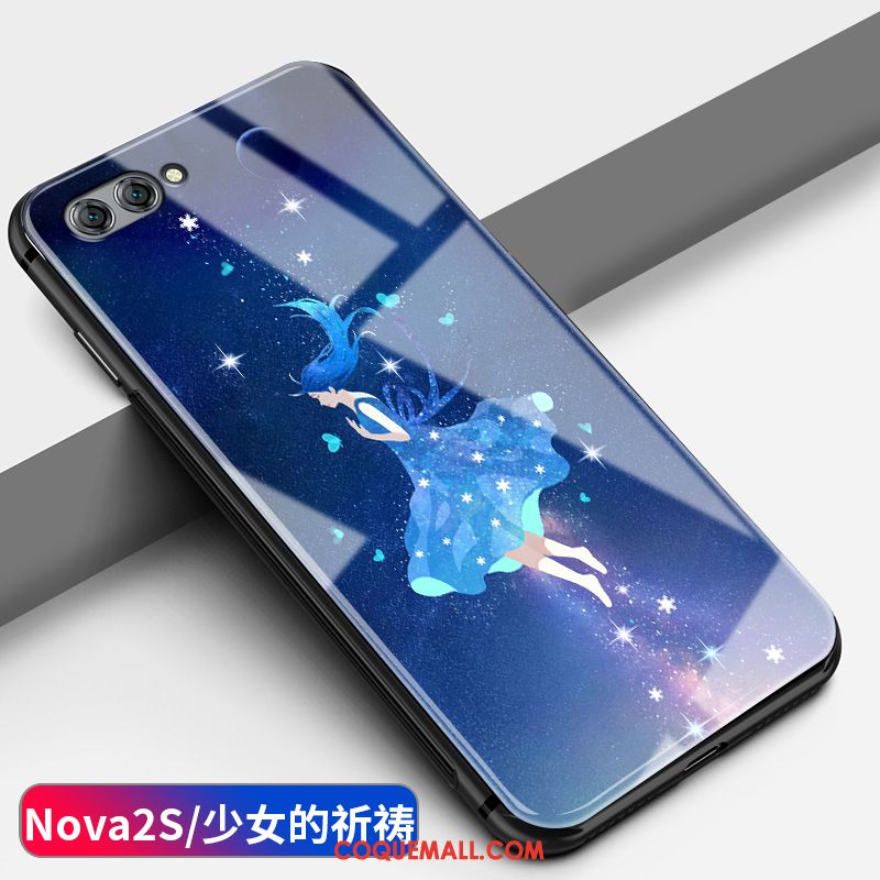 Étui Huawei Nova 2s Tout Compris Dessin Animé Verre, Coque Huawei Nova 2s Incassable Protection