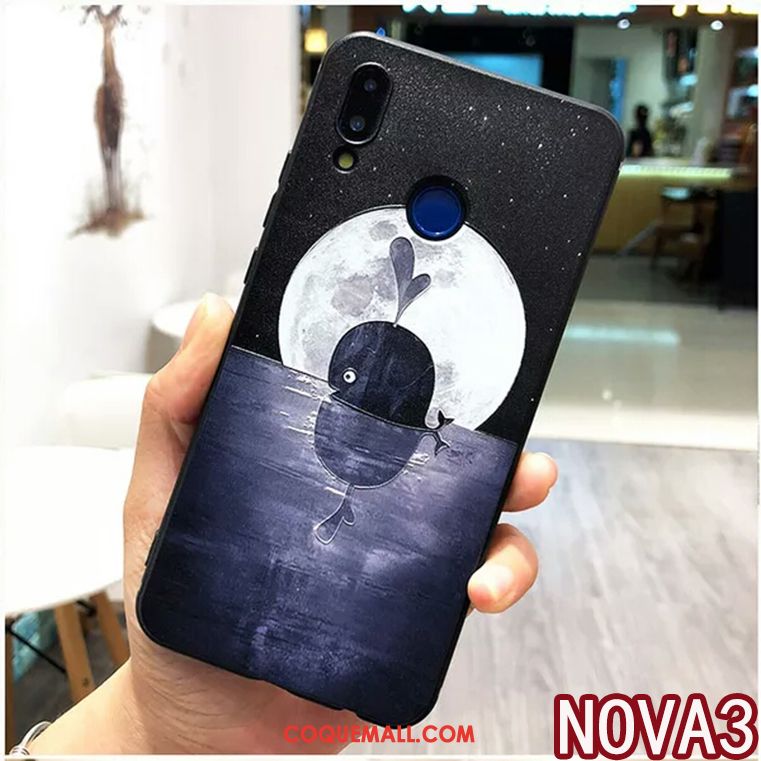 Étui Huawei Nova 3 Bleu Téléphone Portable Protection, Coque Huawei Nova 3 Créatif Incassable