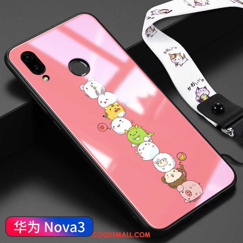 Étui Huawei Nova 3 Créatif Verre Charmant, Coque Huawei Nova 3 Téléphone Portable Très Mince