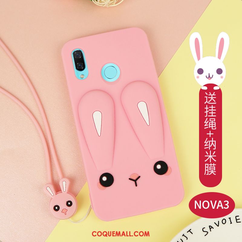 Étui Huawei Nova 3 Dessin Animé Silicone Gris, Coque Huawei Nova 3 Fluide Doux Charmant