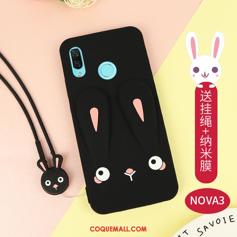 Étui Huawei Nova 3 Dessin Animé Silicone Gris, Coque Huawei Nova 3 Fluide Doux Charmant