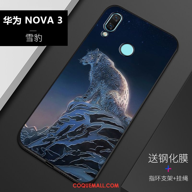 Étui Huawei Nova 3 Fluide Doux Personnalité Gaufrage, Coque Huawei Nova 3 Blanc Tout Compris