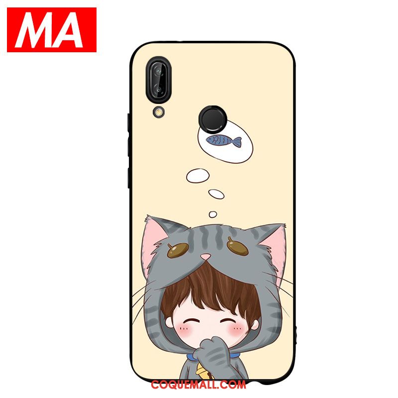 Étui Huawei Nova 3 Fluide Doux Téléphone Portable Silicone, Coque Huawei Nova 3 Mignonne Jaune