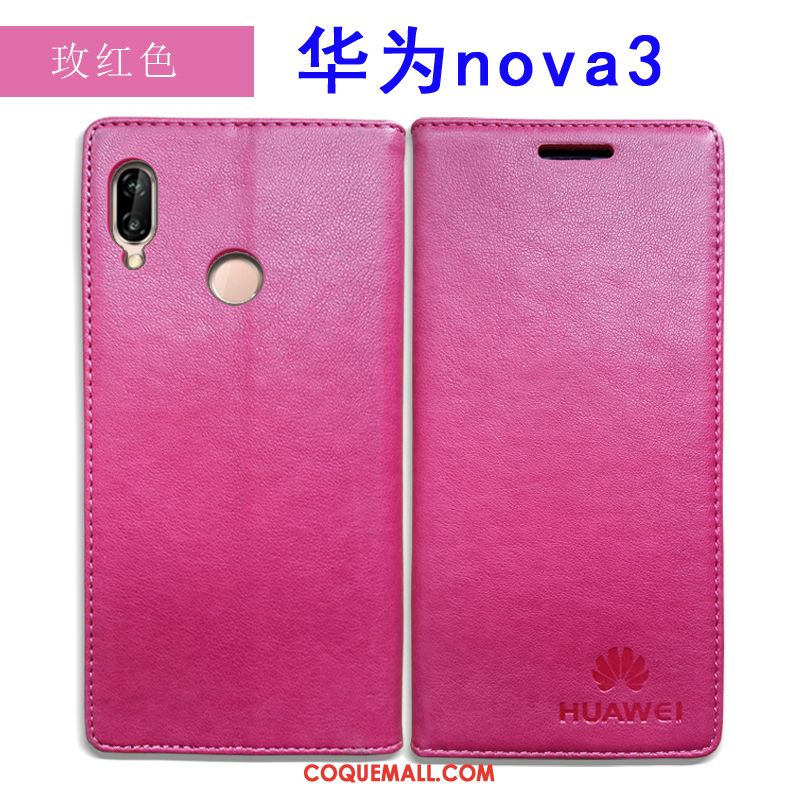 Étui Huawei Nova 3 Incassable Bleu Téléphone Portable, Coque Huawei Nova 3 Étui En Cuir Tout Compris