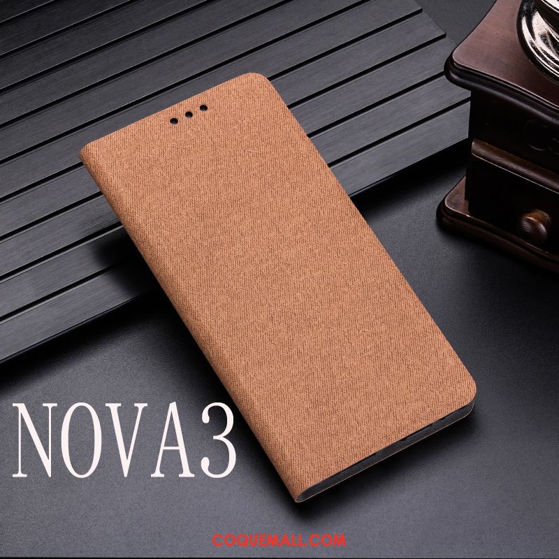 Étui Huawei Nova 3 Incassable Téléphone Portable Étui En Cuir, Coque Huawei Nova 3 Gris Protection