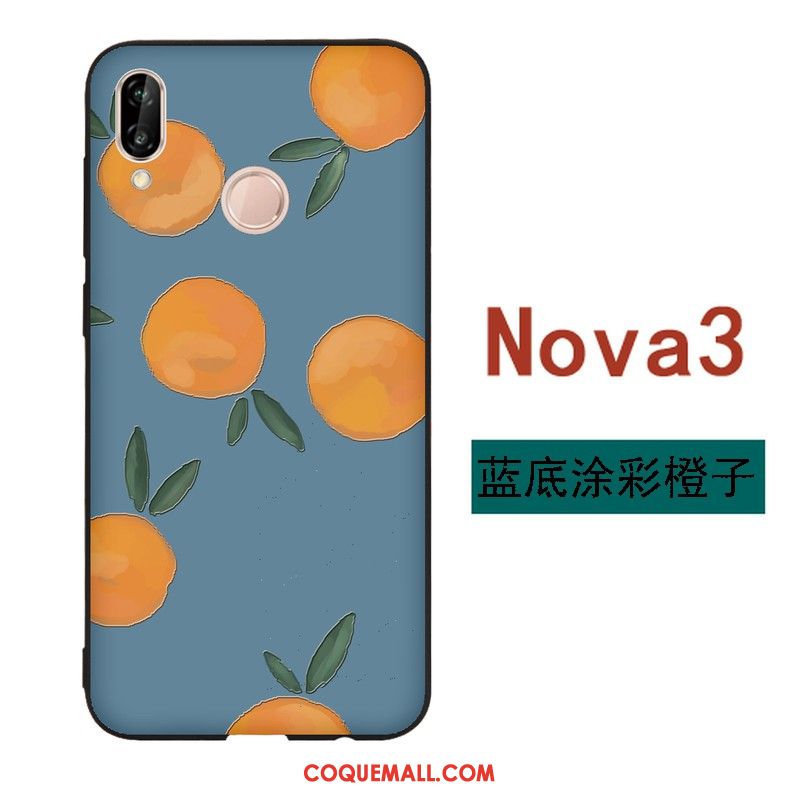 Étui Huawei Nova 3 Noir Fluide Doux Simple, Coque Huawei Nova 3 Téléphone Portable Charmant