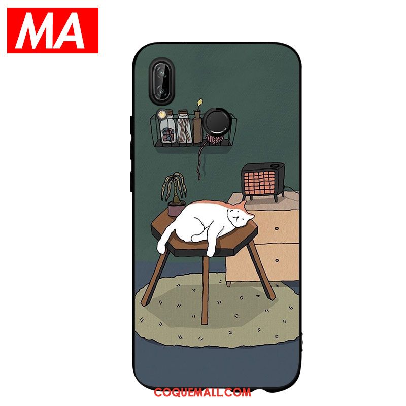 Étui Huawei Nova 3 Protection Bleu Fluide Doux, Coque Huawei Nova 3 Téléphone Portable Dessin Animé