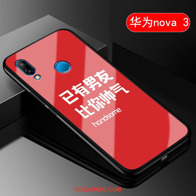 Étui Huawei Nova 3 Protection Tout Compris Style Chinois, Coque Huawei Nova 3 Amoureux Rouge