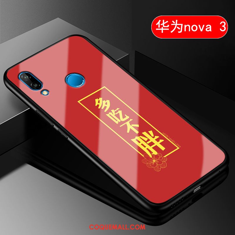 Étui Huawei Nova 3 Protection Tout Compris Style Chinois, Coque Huawei Nova 3 Amoureux Rouge