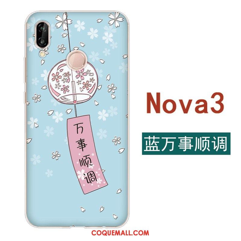 Étui Huawei Nova 3 Simple Frais Gaufrage, Coque Huawei Nova 3 Tout Compris Protection