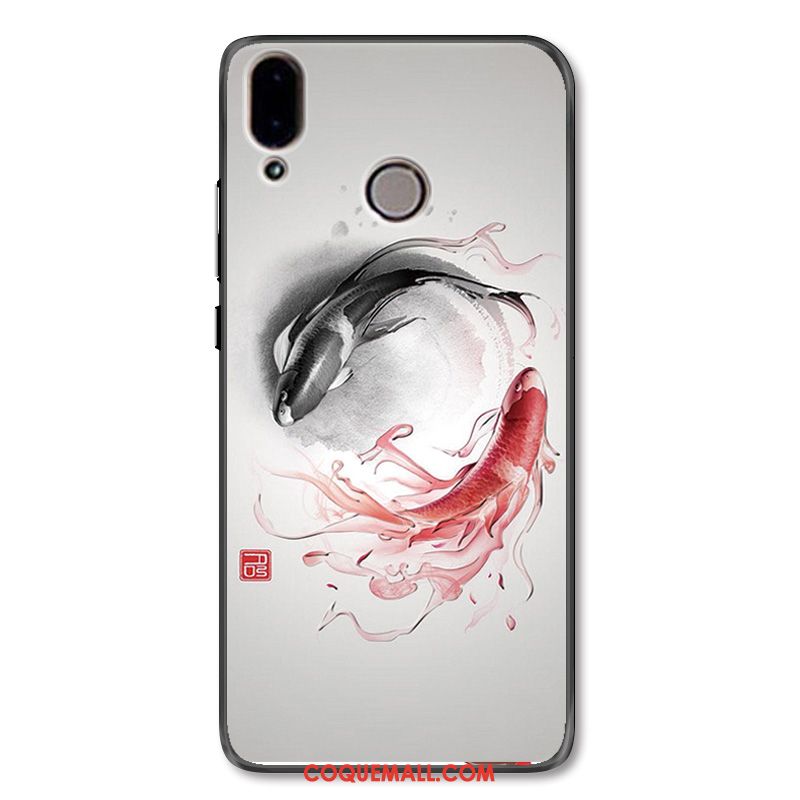 Étui Huawei Nova 3 Téléphone Portable Style Chinois Rouge, Coque Huawei Nova 3 Noir Simple