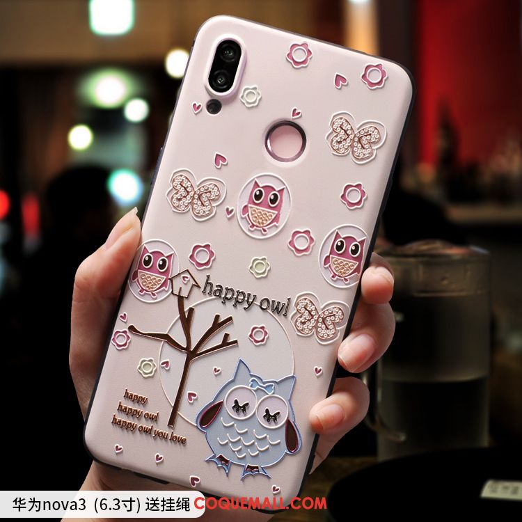 Étui Huawei Nova 3 Téléphone Portable Tendance Charmant, Coque Huawei Nova 3 Fluide Doux Dessin Animé