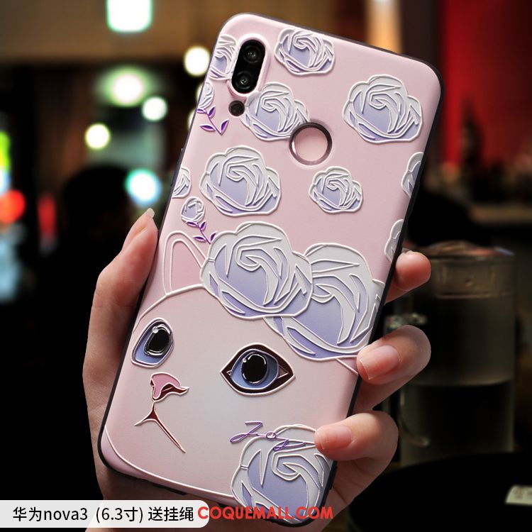 Étui Huawei Nova 3 Téléphone Portable Tendance Charmant, Coque Huawei Nova 3 Fluide Doux Dessin Animé