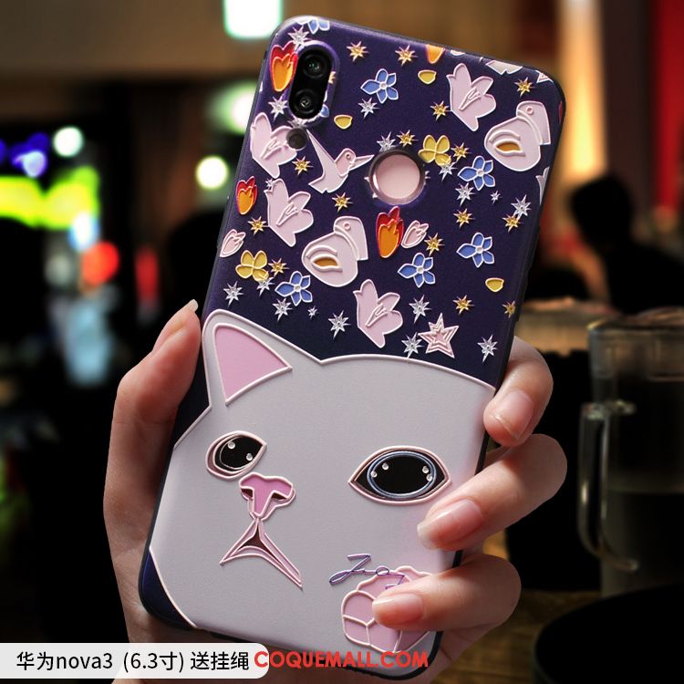 Étui Huawei Nova 3 Téléphone Portable Tendance Charmant, Coque Huawei Nova 3 Fluide Doux Dessin Animé