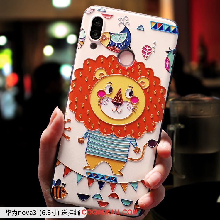 Étui Huawei Nova 3 Téléphone Portable Tendance Charmant, Coque Huawei Nova 3 Fluide Doux Dessin Animé