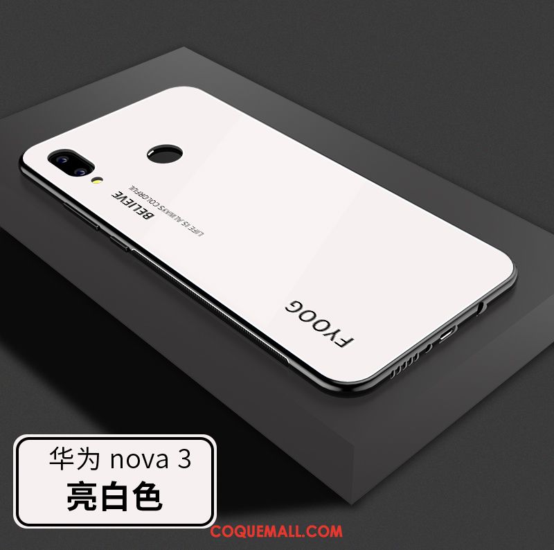 Étui Huawei Nova 3 Vent Protection Silicone, Coque Huawei Nova 3 Verre Créatif