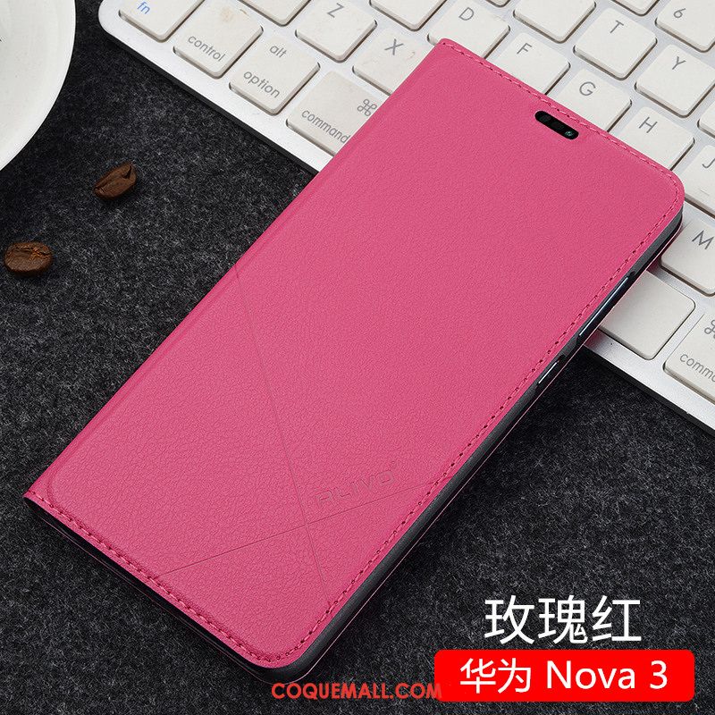 Étui Huawei Nova 3 Étui En Cuir Clamshell Incassable, Coque Huawei Nova 3 Tout Compris Téléphone Portable