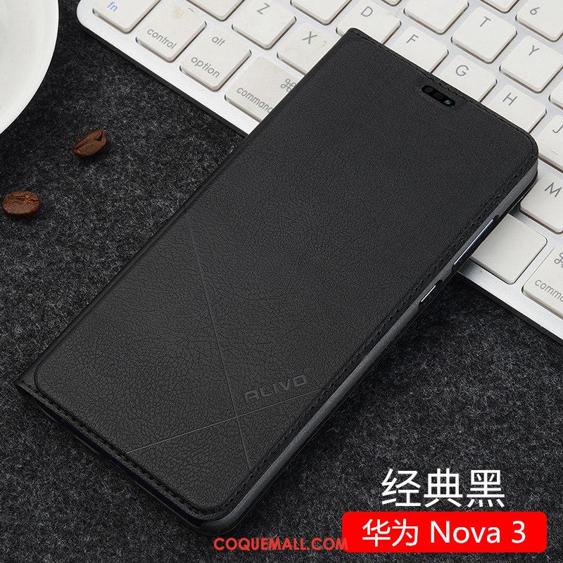 Étui Huawei Nova 3 Étui En Cuir Clamshell Incassable, Coque Huawei Nova 3 Tout Compris Téléphone Portable