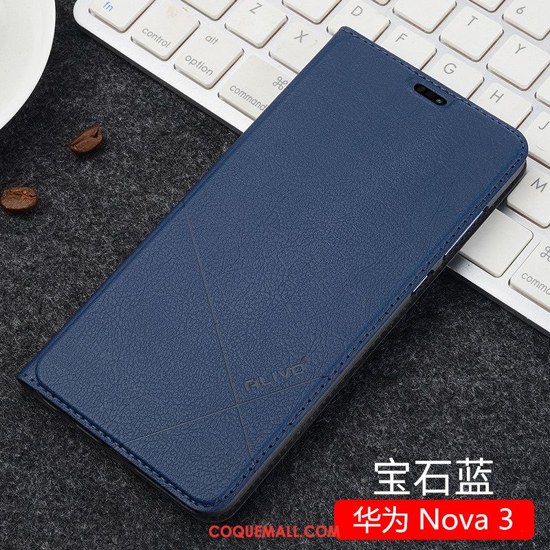 Étui Huawei Nova 3 Étui En Cuir Clamshell Incassable, Coque Huawei Nova 3 Tout Compris Téléphone Portable