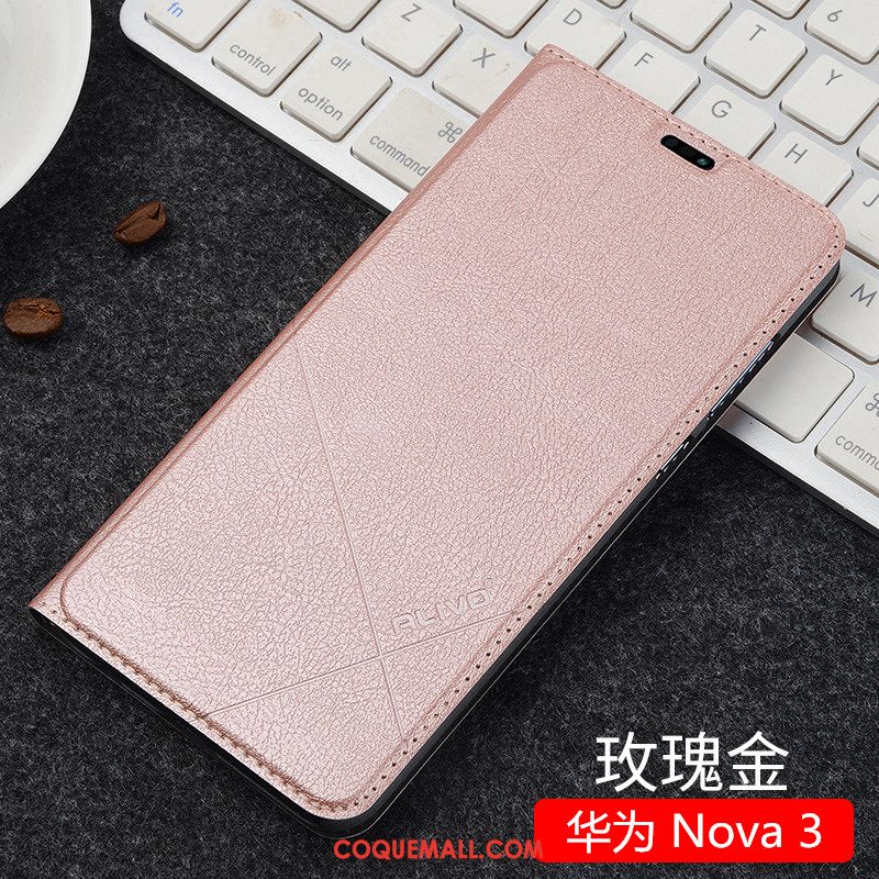 Étui Huawei Nova 3 Étui En Cuir Clamshell Incassable, Coque Huawei Nova 3 Tout Compris Téléphone Portable