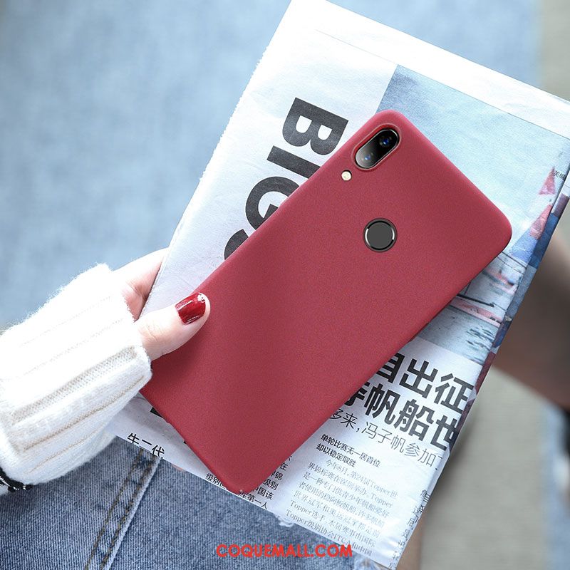 Étui Huawei Nova 3e Bleu Difficile Net Rouge, Coque Huawei Nova 3e Téléphone Portable Incassable