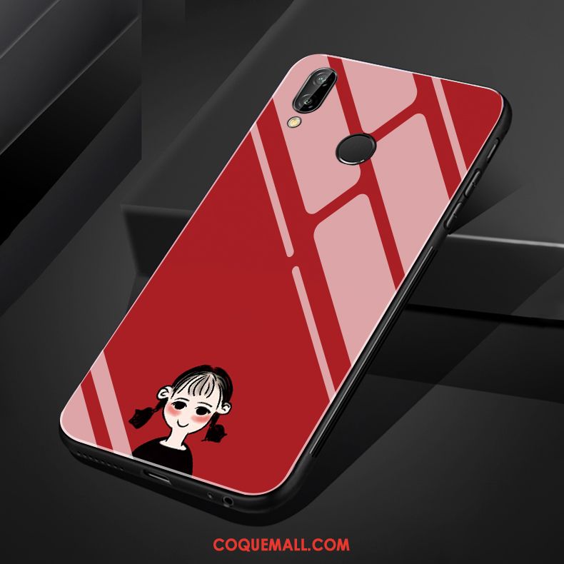 Étui Huawei Nova 3e Charmant Simple Dessin Animé, Coque Huawei Nova 3e Frais Rose