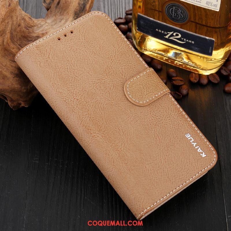 Étui Huawei Nova 3e Clair Cuir Véritable Fluide Doux, Coque Huawei Nova 3e Portefeuille Incassable