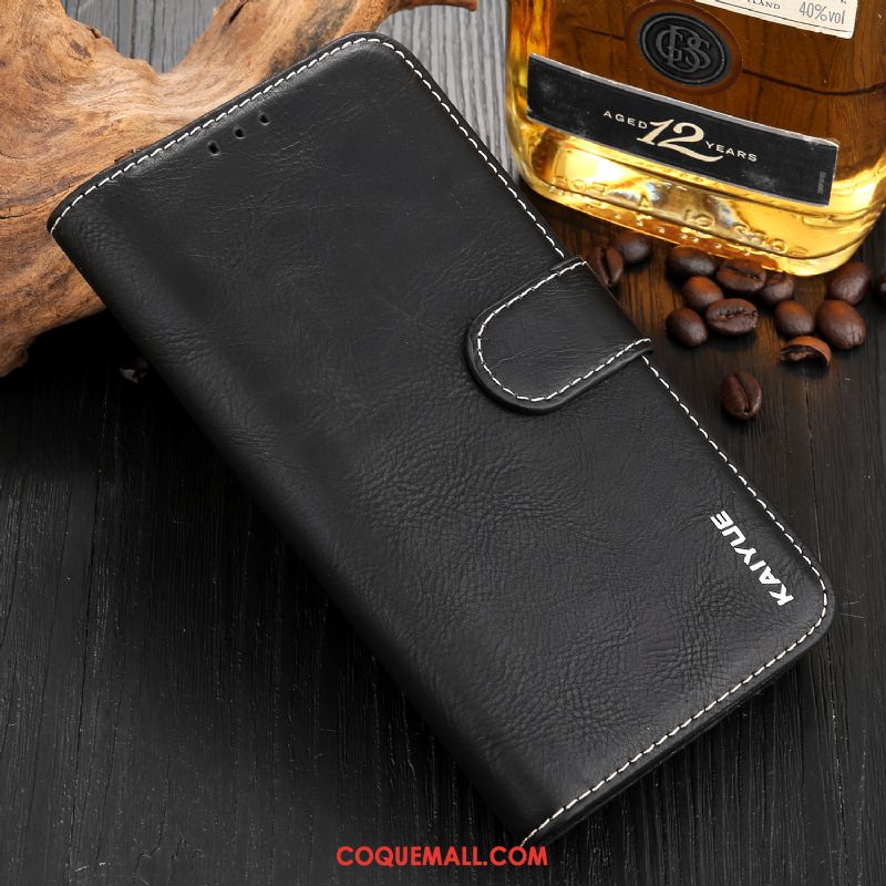 Étui Huawei Nova 3e Clair Cuir Véritable Fluide Doux, Coque Huawei Nova 3e Portefeuille Incassable