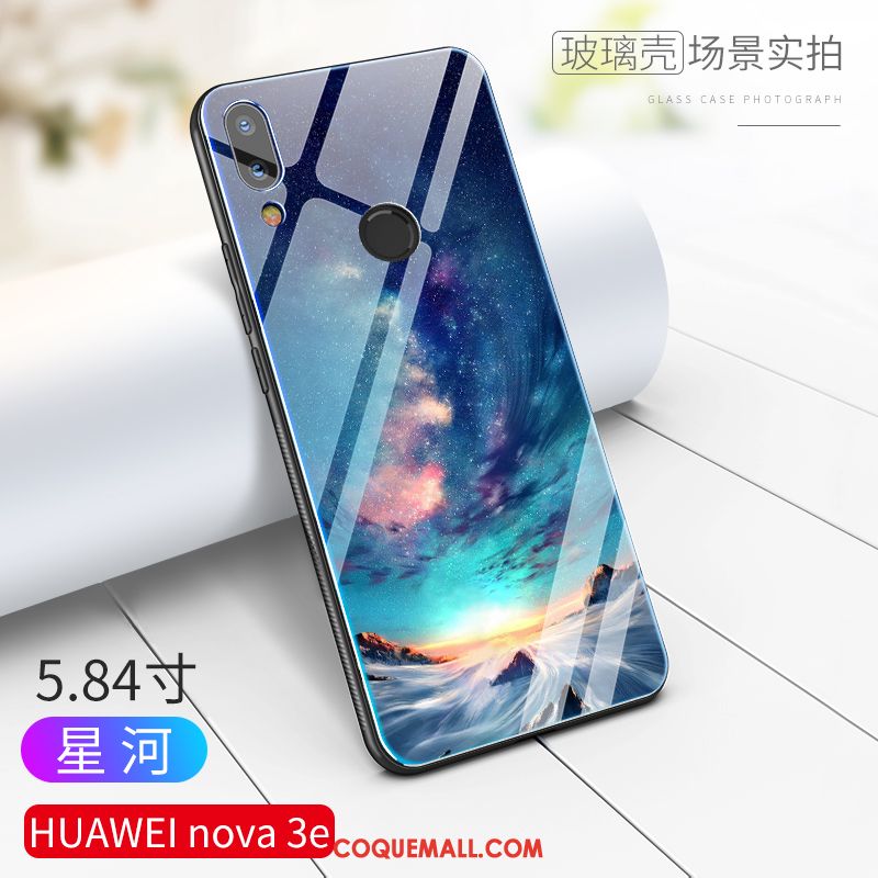 Étui Huawei Nova 3e Créatif Ciel Étoilé Net Rouge, Coque Huawei Nova 3e Tendance Incassable