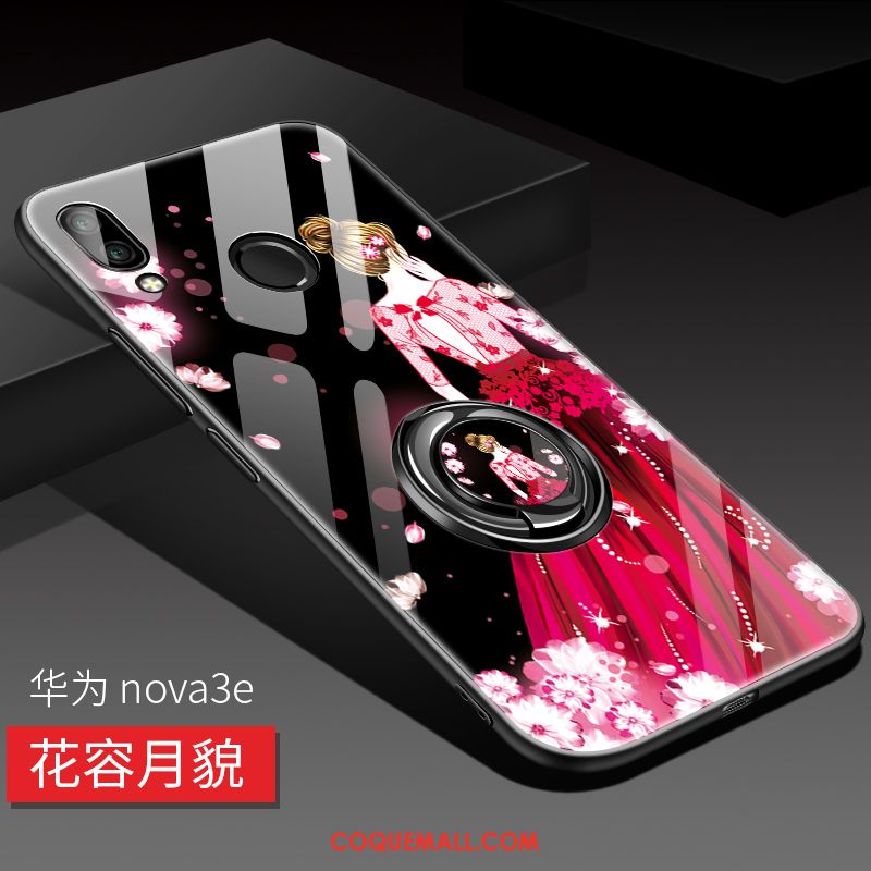 Étui Huawei Nova 3e Créatif Protection Net Rouge, Coque Huawei Nova 3e Téléphone Portable Personnalité