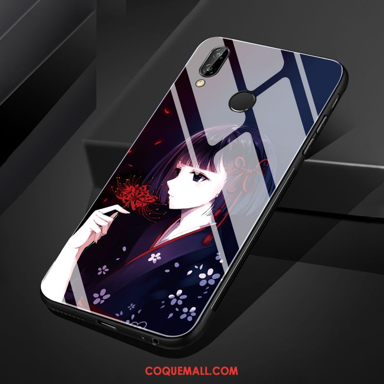 Étui Huawei Nova 3e Frais Verre Petit, Coque Huawei Nova 3e Style Chinois Téléphone Portable