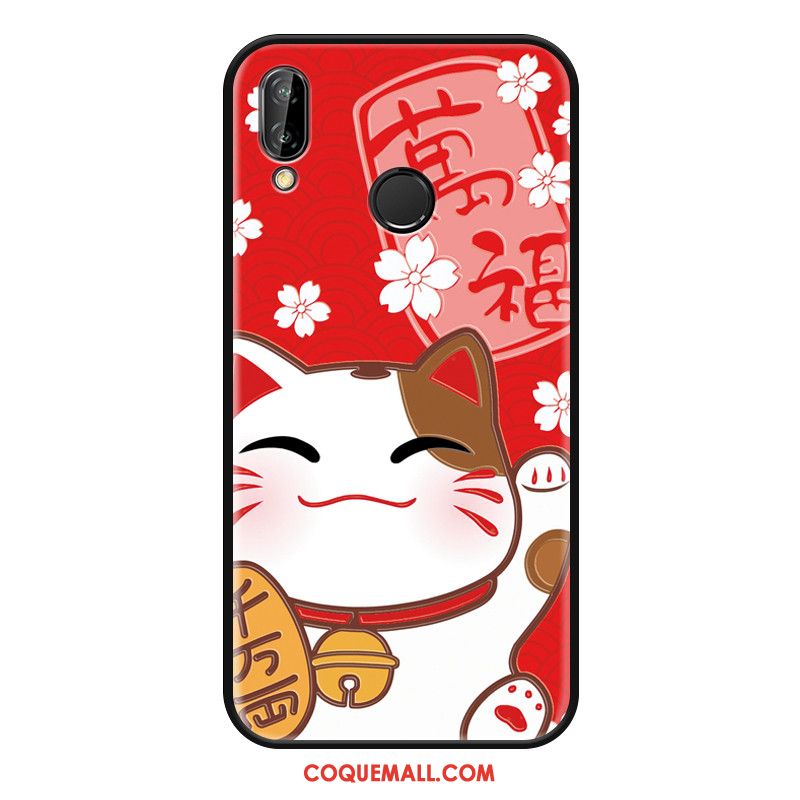 Étui Huawei Nova 3e Gaufrage Dessin Animé Protection, Coque Huawei Nova 3e De Fête Grand