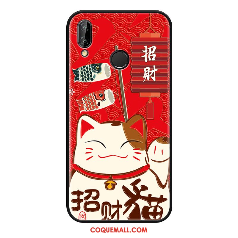 Étui Huawei Nova 3e Gaufrage Dessin Animé Protection, Coque Huawei Nova 3e De Fête Grand