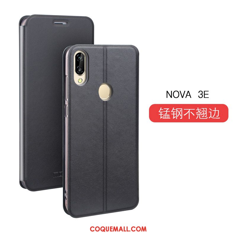 Étui Huawei Nova 3e Incassable Rose Étui En Cuir, Coque Huawei Nova 3e Protection Tendance