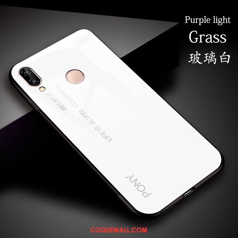 Étui Huawei Nova 3e Marque De Tendance Personnalité Protection, Coque Huawei Nova 3e Simple Verre