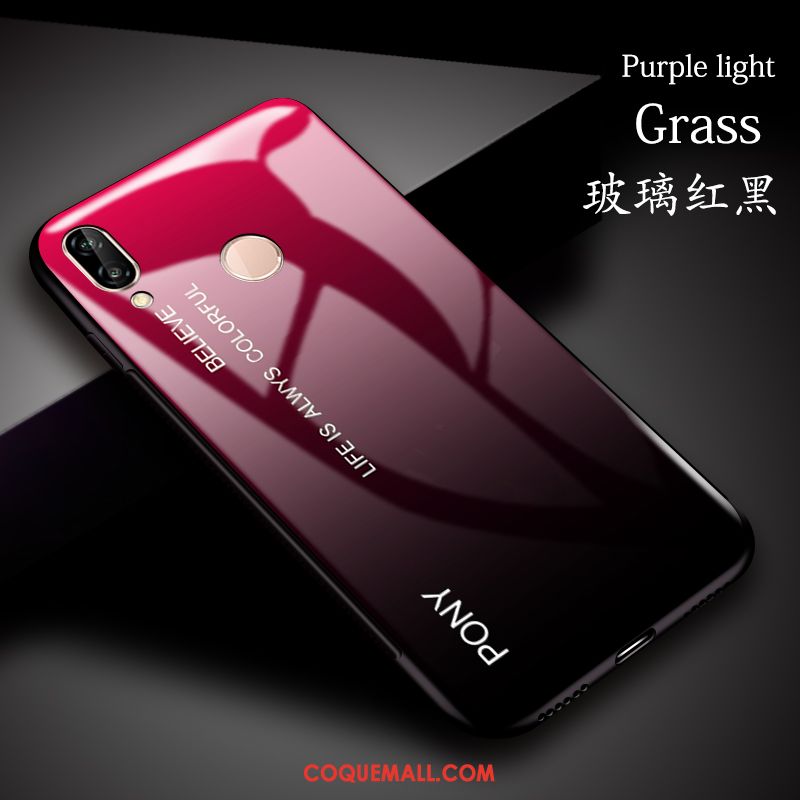 Étui Huawei Nova 3e Marque De Tendance Personnalité Protection, Coque Huawei Nova 3e Simple Verre