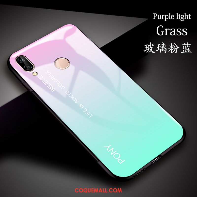 Étui Huawei Nova 3e Marque De Tendance Personnalité Protection, Coque Huawei Nova 3e Simple Verre