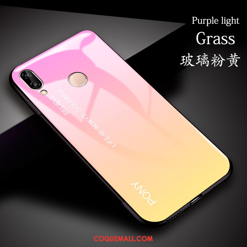 Étui Huawei Nova 3e Marque De Tendance Personnalité Protection, Coque Huawei Nova 3e Simple Verre