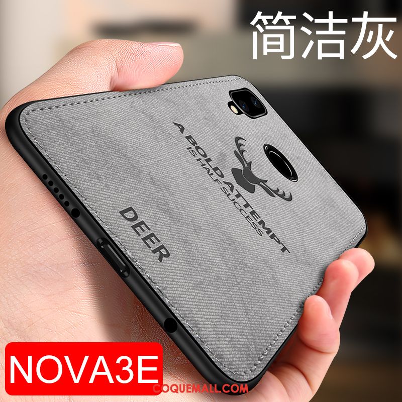 Étui Huawei Nova 3e Modèle Fleurie Tout Compris Très Mince, Coque Huawei Nova 3e Tissu Incassable